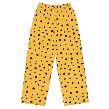 Yellow Black Polka Wide-leg Pants