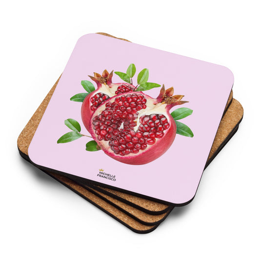 Pomegranate Cork-back Coaster