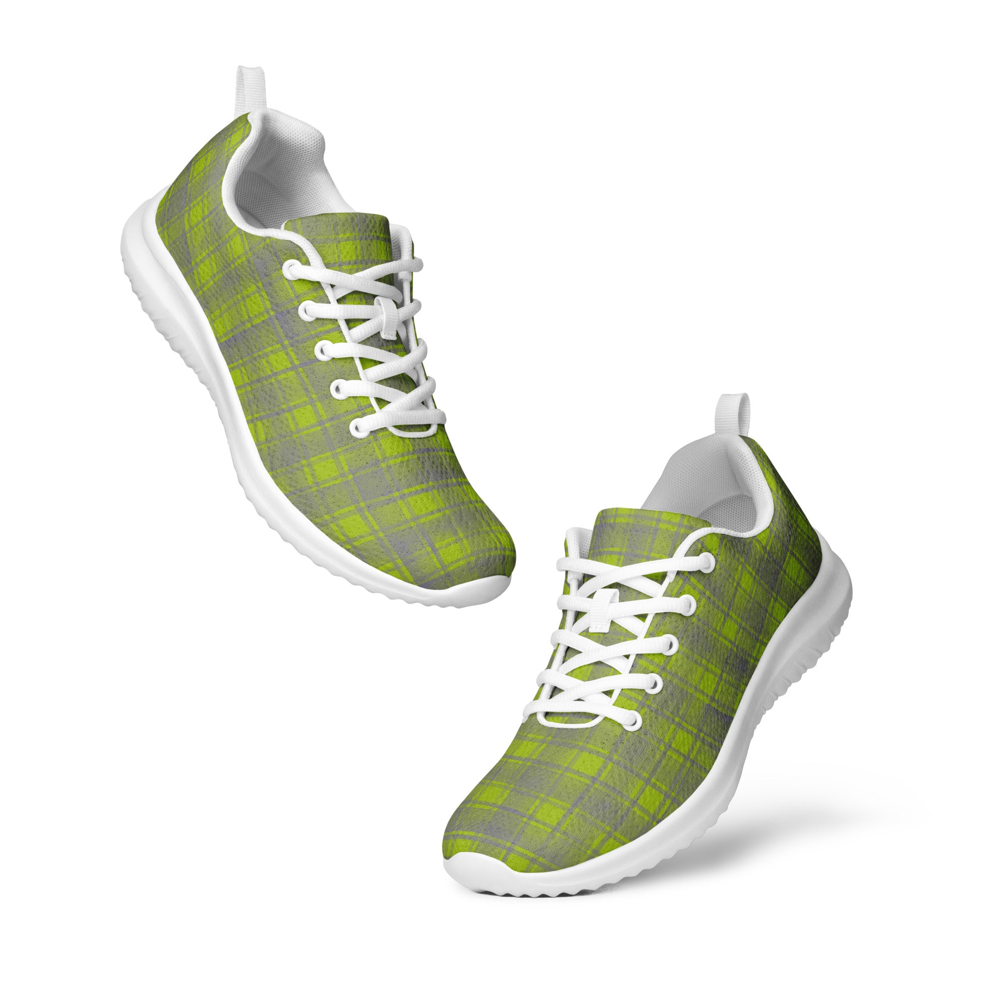 Men s Apple Green Plaid Athletic Shoes