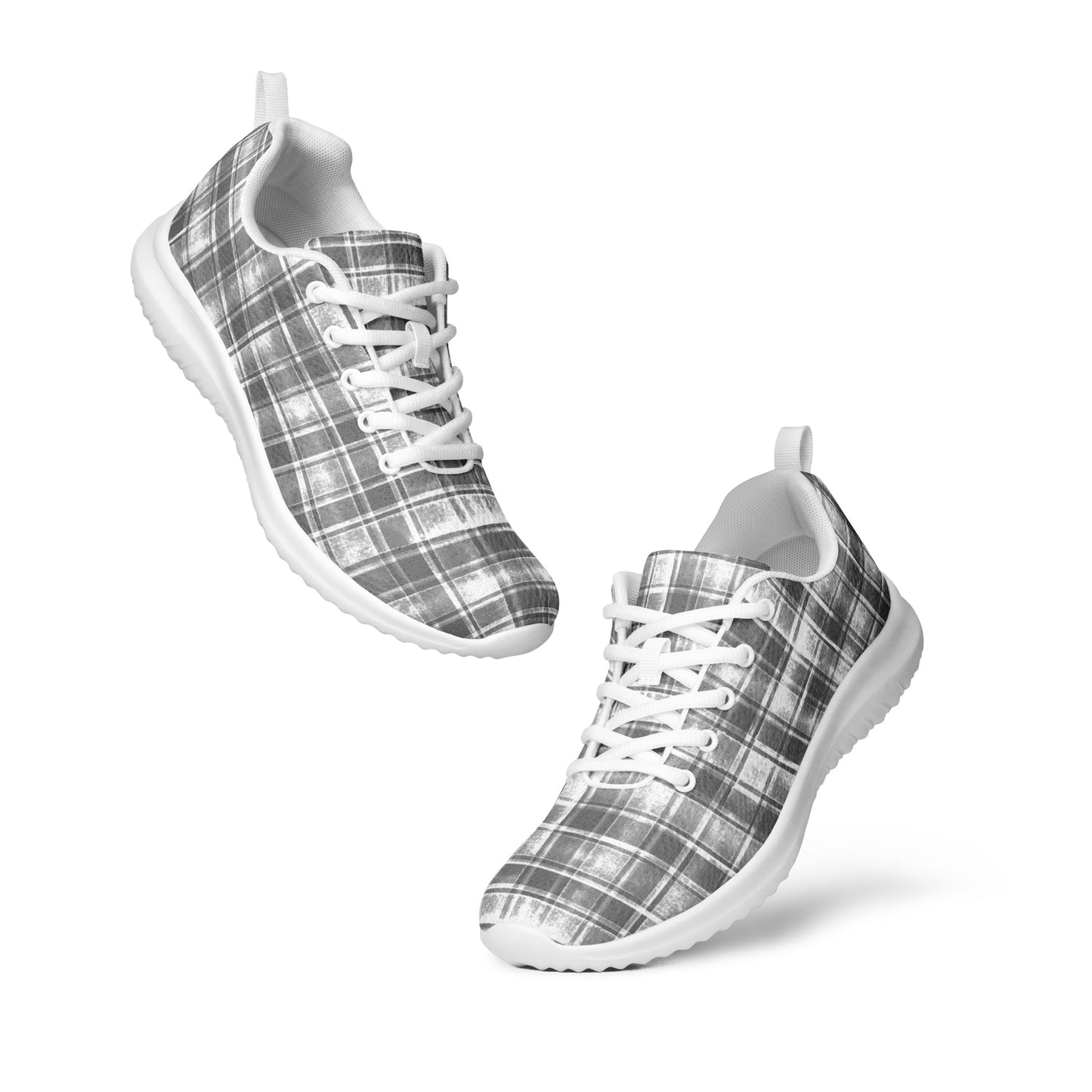 Men’s Grey Plaid Athletic Shoes